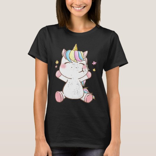 Cute Baby Unicorn Magical Unicorns Fantasy Animal Tシャツ (正面)
