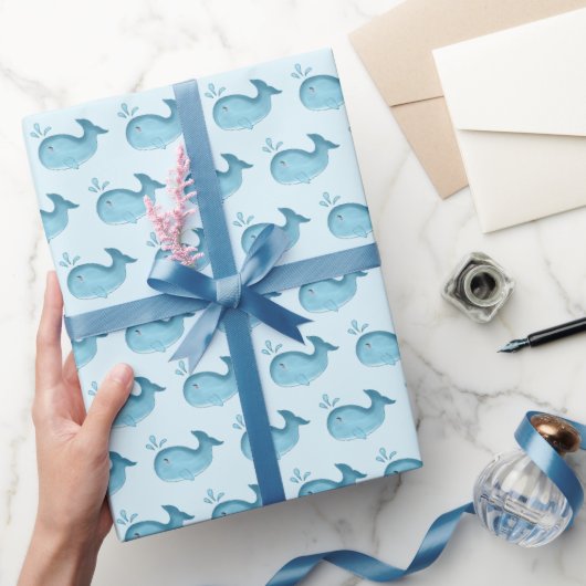 Cute Baby Whale Wrapping Paper ラッピングペーパー (ギフト)