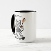 Cute Baby Zebra Cartoon, Personalize Child's Name マグカップ (正面左)