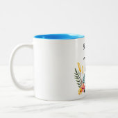 Cute Baby Zebra Flower Wreath Custom Name Mug ツートーンマグカップ (左)