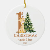 Cute Baby's 1st Christmas Personalized セラミックオーナメント (正面)