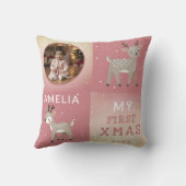 Cute Baby's 1st Christmas Photo Reindeer クッション (裏面)