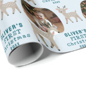 Cute Baby's 1st Christmas Photo Reindeer ラッピングペーパー (ロールコーナー)