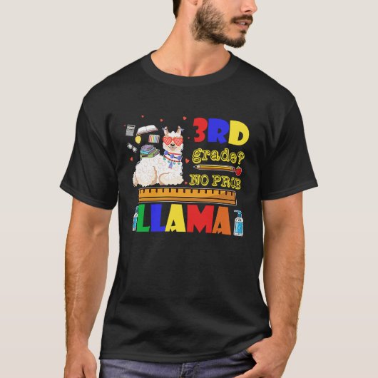 Cute Back To School 3rd Grade No Prob Llama Teache Tシャツ (正面)