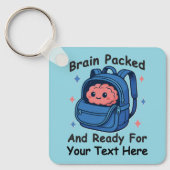 Cute Back-to-School Customizable “Brain Ready" キーホルダー (正面)