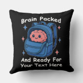 Cute Back-to-School Customizable “Brain Ready" クッション (裏面)