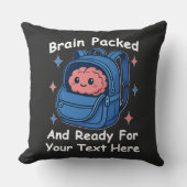 Cute Back-to-School Customizable “Brain Ready" クッション (正面)