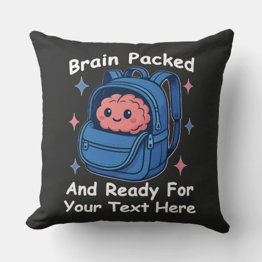 Cute Back-to-School Customizable “Brain Ready" クッション (正面)