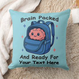 Cute Back-to-School Customizable “Brain Ready" クッション