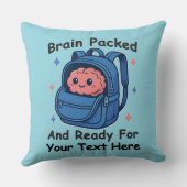 Cute Back-to-School Customizable “Brain Ready" クッション (裏面)