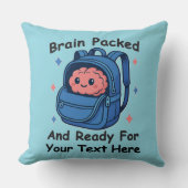 Cute Back-to-School Customizable “Brain Ready" クッション (正面)
