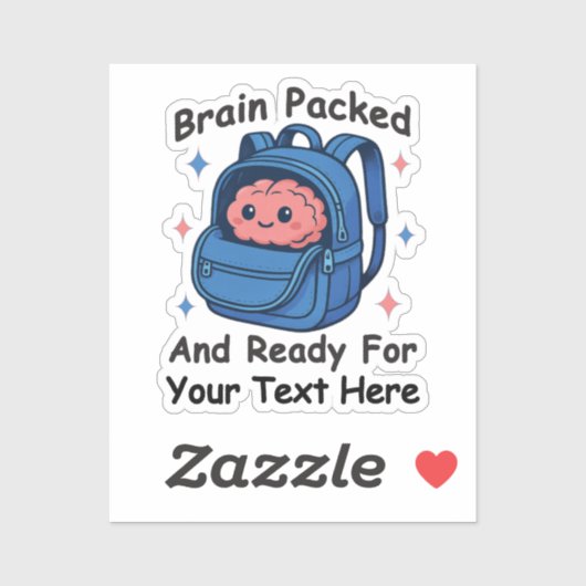 Cute Back-to-School Customizable “Brain Ready" シール (シート)