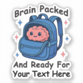Cute Back-to-School Customizable “Brain Ready" シール (正面)