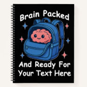 Cute Back-to-School Customizable “Brain Ready" ノートブック (正面)