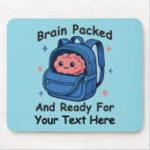 Cute Back-to-School Customizable “Brain Ready" マウスパッド (正面)