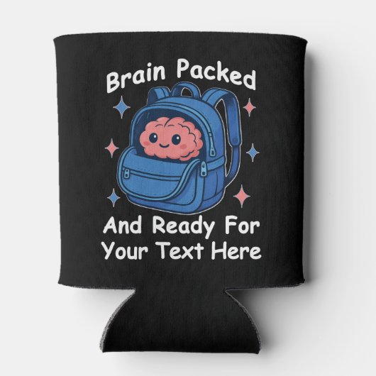 Cute Back-to-School Customizable “Brain Ready" 缶クーラー (裏面)