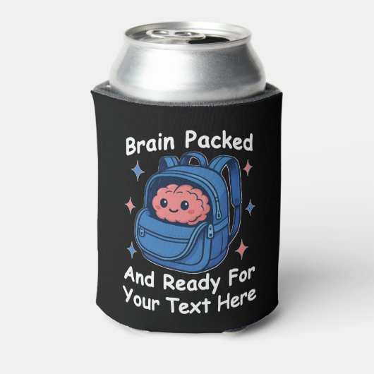 Cute Back-to-School Customizable “Brain Ready" 缶クーラー (缶裏面)
