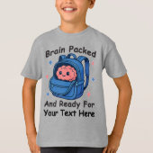 Cute Back-to-School Customizable “Brain Ready" Tシャツ (正面)
