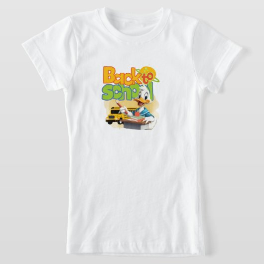 Cute Back to School Duck T-Shirt – Fun Cartoon  Tシャツ (レイダウン)