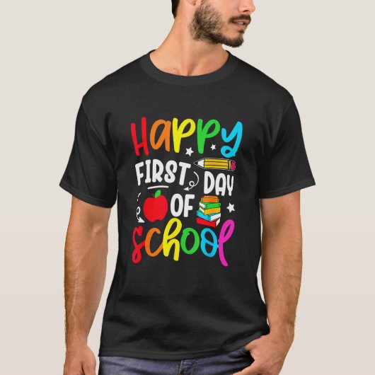 Cute Back To School Happy First Day Of School Teac Tシャツ (正面)