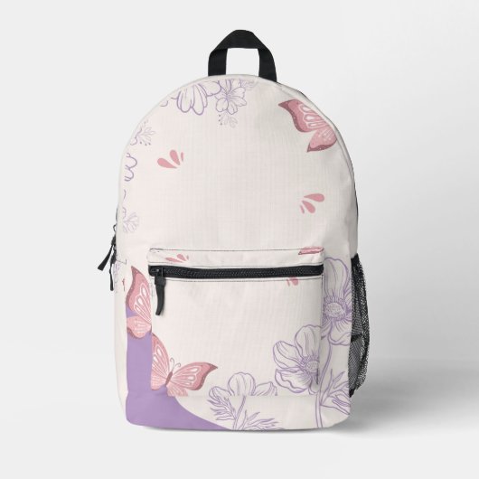 Cute backpack floral design  プリントバックパック (正面)