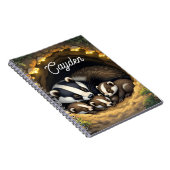 Cute  Badger Family Personalized ノートブック (右側)