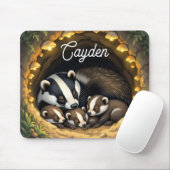 Cute  Badger Family Personalized マウスパッド (マウス)
