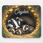 Cute  Badger Family Personalized マウスパッド (正面)