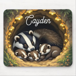 Cute Badger Family Personalized マウスパッド
