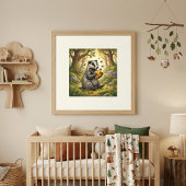 Cute Badger Forest Animals Nursery Poster ポスター