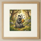 Cute Badger Forest Animals Nursery Poster ポスター