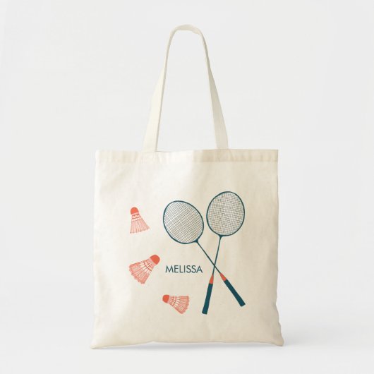 Cute badminton illustration customize tote bag トートバッグ (正面)
