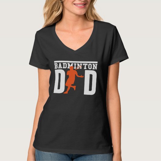 Cute Badminton Player Tees  Badminton Dad Tシャツ (正面)