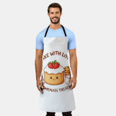 Cute "Bake With Love" Illustration エプロン (着用した状態)
