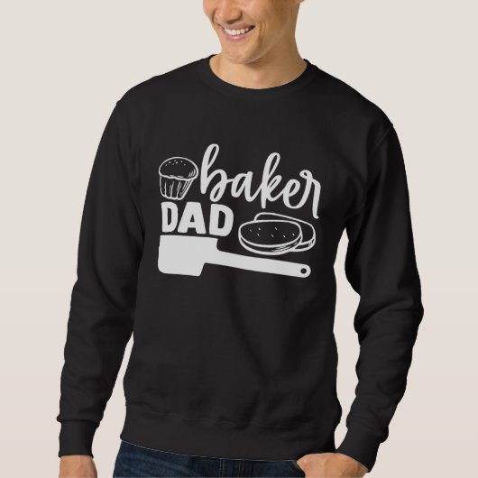 Cute Baker Dad Baking Bakery Cupcakes Pastries スウェットシャツ (正面)