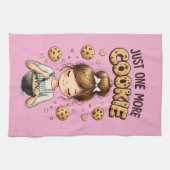 Cute Baker Girl Just One More Cookie キッチンタオル (横)