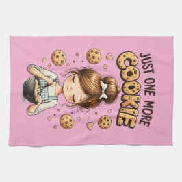 Cute Baker Girl Just One More Cookie キッチンタオル