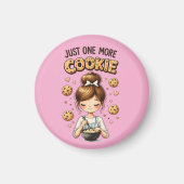 Cute Baker Girl Just One More Cookie マグネット (正面)