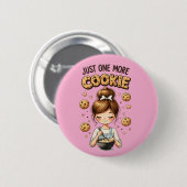 Cute Baker Girl Just One More Cookie 缶バッジ (正面&裏面)