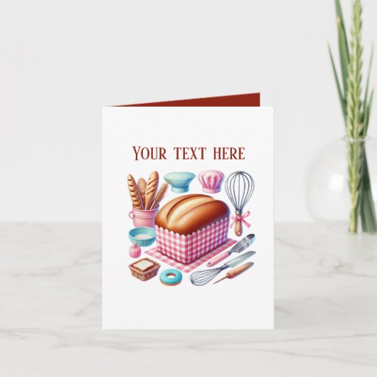 Cute Bakery bread customizable カード (正面)