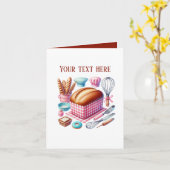 Cute Bakery bread customizable カード (黄色い花)