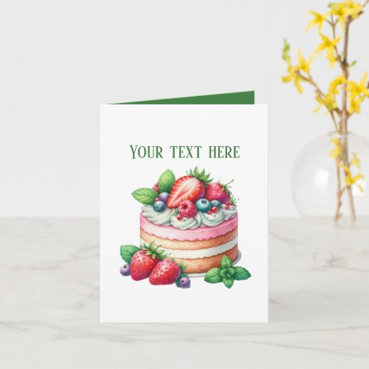 Cute Bakery cake lovers customizable カード (黄色い花)