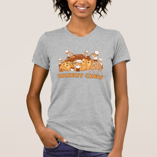 Cute Bakery Crew Cartoon Chefs Baking Team Gift Tシャツ (正面)