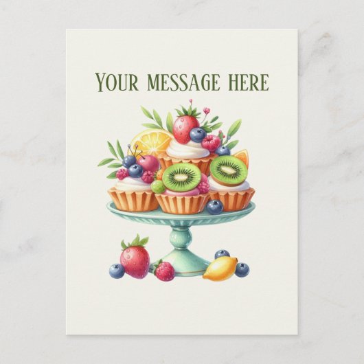 Cute bakery cupcakes add message business name ポストカード (正面)