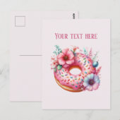 Cute Bakery doughnut add message or business name ポストカード (正面/裏面)