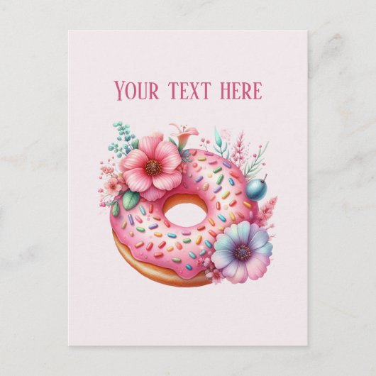 Cute Bakery doughnut add message or business name ポストカード (正面)