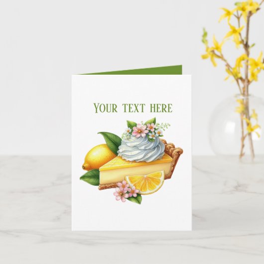 Cute Bakery lemon pie customizable カード (黄色い花)