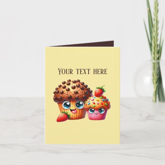 Cute bakery muffins customizable カード (正面)