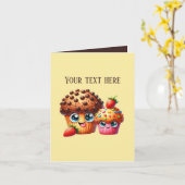 Cute bakery muffins customizable カード (黄色い花)