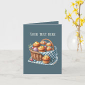 Cute Bakery muffins customizable カード (黄色い花)